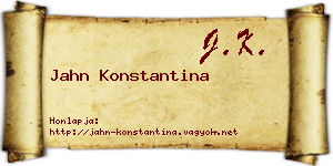 Jahn Konstantina névjegykártya